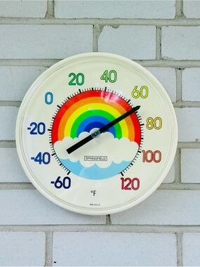 Vintage Rainbow Thermometer Springfield Pride Retro Wall Decor